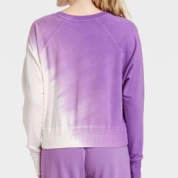 🟥 Clearance Joy Lab Ombré Cropped Sweatshirt Oversized SZ XS fit up to Medium - Picture 2 of 5